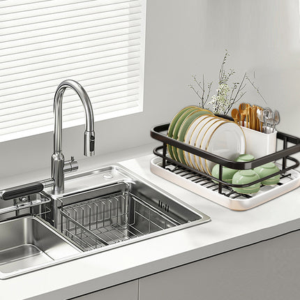 Kitchen Dish Drying Rack Sink Organizer Plate Holder Storage Box For Chopsticks