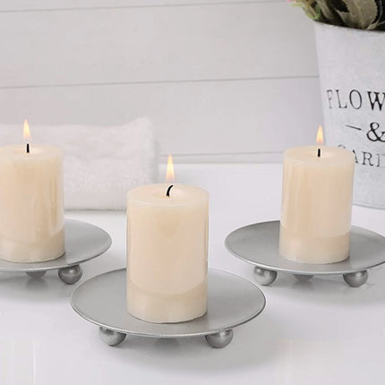 4PCS Metal Candle Holder Aromatherapy Candle Base Tray for Home Living Room