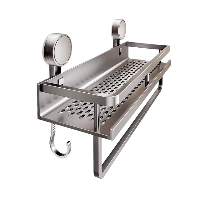 Suction Cup Rack Space Aluminum For Bathroom Washstand Toilet Hole Free Storage