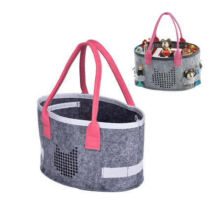 2pcs Doll Storage Organization Bag Felt Handbag Toy Organizer Storage