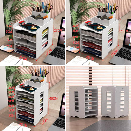 Large Capacity Multi Layer Desktop File Storage Rack Office Document File Rack