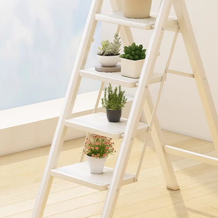 Folding 5 Step Ladder 154cm Carbon Steel 20cm Wide Pedals for Home Garage Use