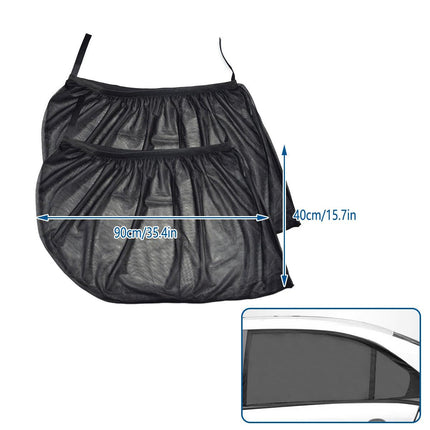 2pcs Car Window Screen Mesh Universal Anti Mosquito Sunshade Curtain Protector