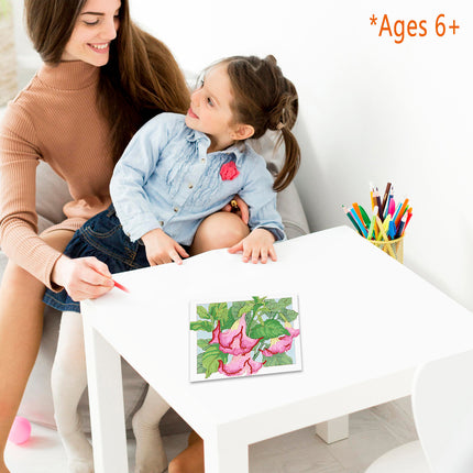 Framed DIY Diamond Painting With Flowers Materials Kit Students Educational Toys