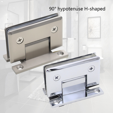 H Shaped 90 Degree Glass Clamp Double Opening Bevel Edge Bathroom Shower Clip