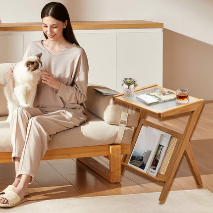 Simple Home Glass Small Coffee Table Space Saving Modern Style For Living Room