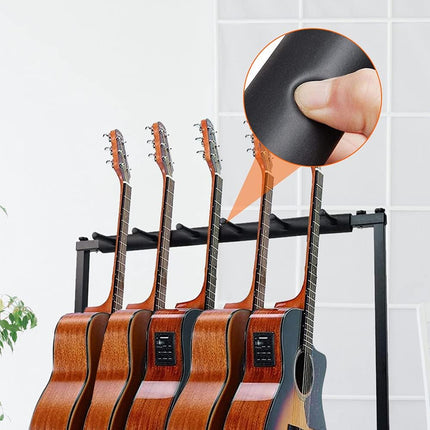 Multi Guitar Stand Guitar Rack Padded Folding Design Hold 3/5 Guitars Adjustable