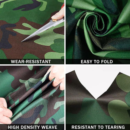 Camouflage Tarpaulin Tarp Cover Outdoor Rainproof Ground Sheet Heavy