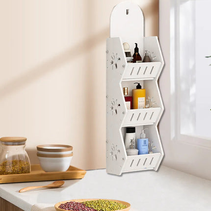 Bathroom Wall Mounted Multi Layer No Drill Storage Shelf Bathroom Organizing