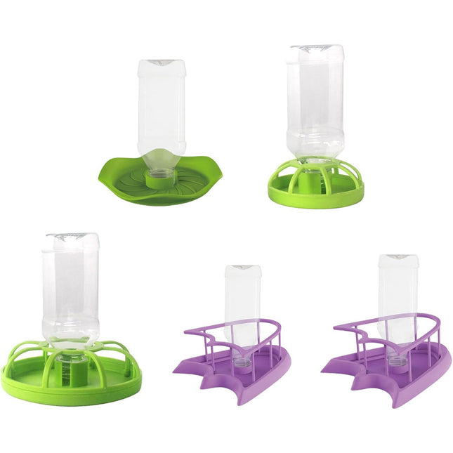 Reptile Water Bowl with Bottle for Lizard Gecko Snake Inverted Bottle Dispenser