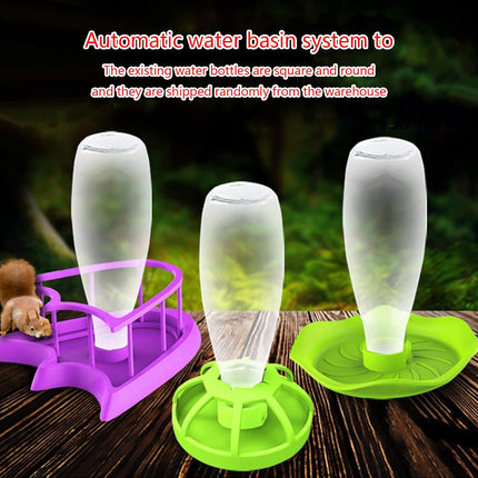 Reptile Water Bowl with Bottle for Lizard Gecko Snake Inverted Bottle Dispenser