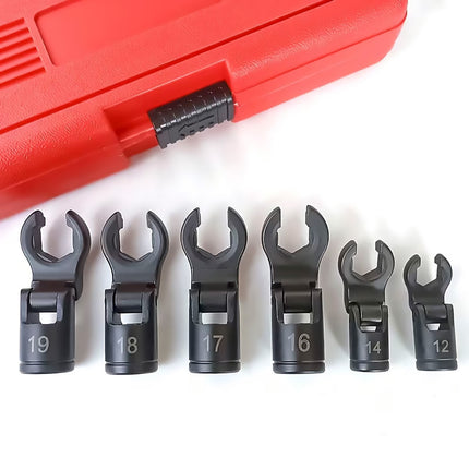 6PCS Fuel Line Wrench Set Swivel Head Injector Nozzle Tool Kit for Car Truck Use