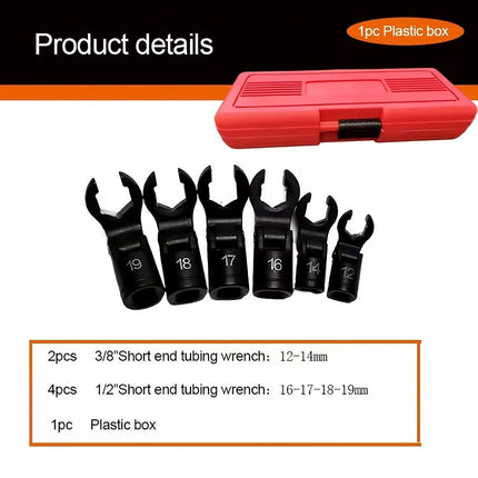 6PCS Fuel Line Wrench Set Swivel Head Injector Nozzle Tool Kit for Car Truck Use