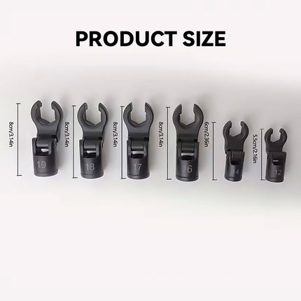 6PCS Fuel Line Wrench Set Swivel Head Injector Nozzle Tool Kit for Car Truck Use