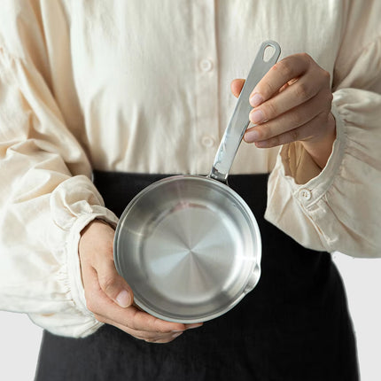304 Stainless Steel Oil Splatter Proof Home Small Frying Pan for Kitchen Cooking