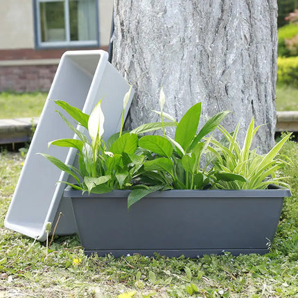 10pcs Flower Pots Plastic Garden Pot Planter Flower Rectangle Plant Pots Saucer