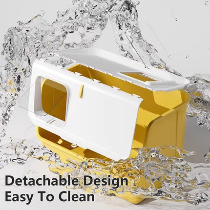 Large Fully Enclosed Cat Litter Box with Lid Odor Control Litter Pan for Cats
