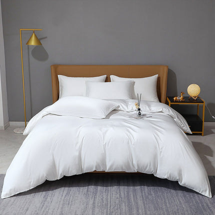 Hotel Quality White Duvet Cover Soft Fabric Bedding Set for Bedroom Motel