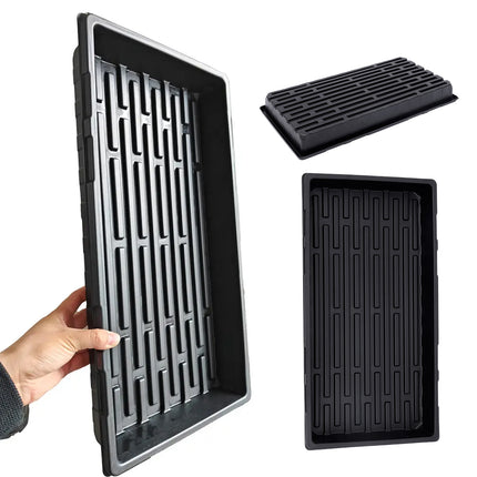 10pcs Garden Black Plastic Rectangle Plant Seedling Propagation Seeding Tray