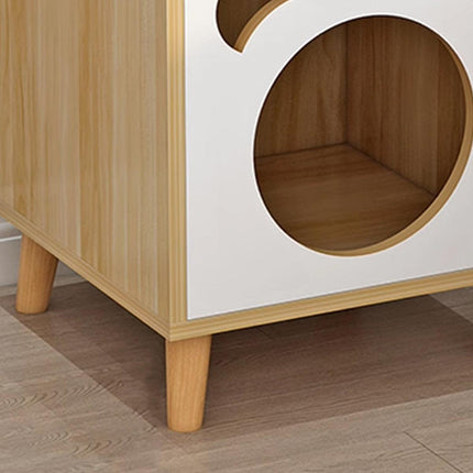 Wooden Cat Bedside Cabinet Multifunctional Cattery Storage Nightstand Furniture