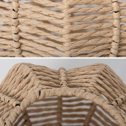 Handwoven Paper Rope Lampshade 23x13.5cm Natural Braided Pendant Light Shade