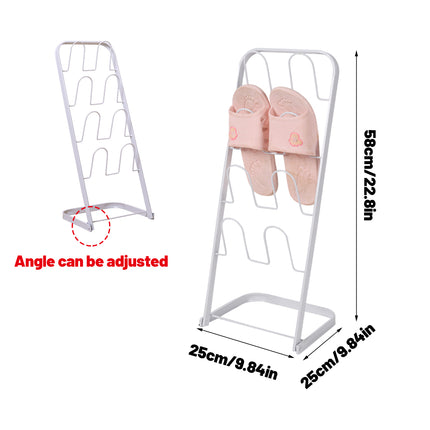 Metal Floor Standing Slipper Rack for Entryway Hallway Bathroom Space Saving