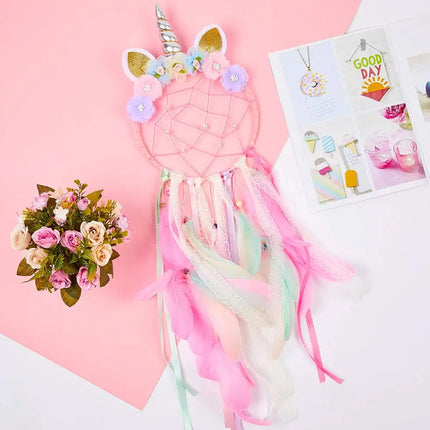 Creative Unicorn Dream Catcher Wall Hanging Decoration Craft Wall Art Decor