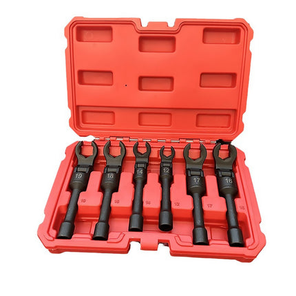 6PCS Flexible Head Fuel Line Wrench Set 12-19mm CR-V Steel for Injector Tubing