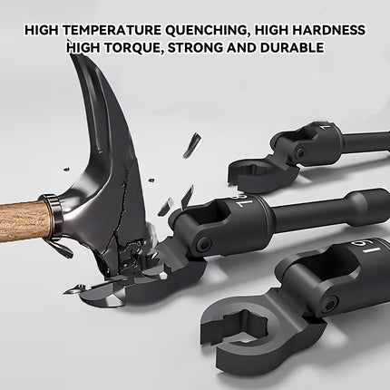 6PCS Flexible Head Fuel Line Wrench Set 12-19mm CR-V Steel for Injector Tubing