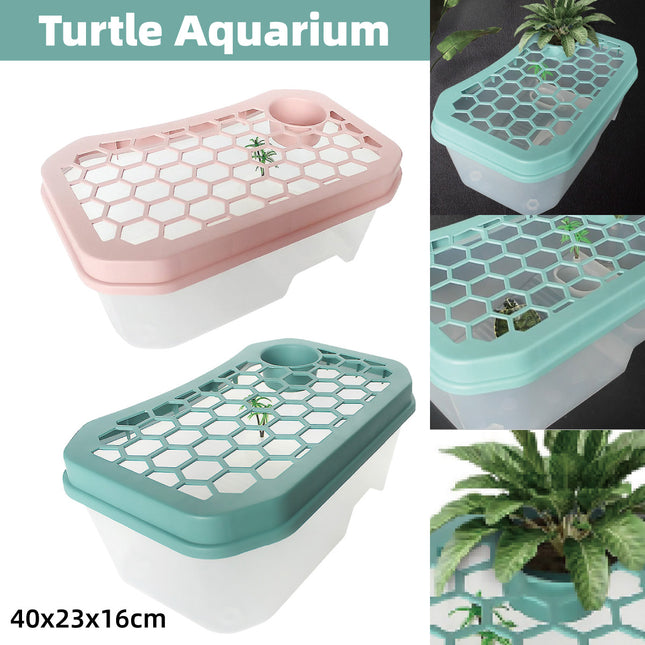 Open Turtle Tank Sun Basking Platform Plastic Reptile Habitat Aquarium Large