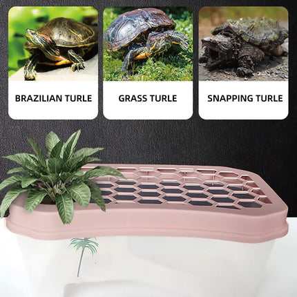 Open Turtle Tank Sun Basking Platform Plastic Reptile Habitat Aquarium Large