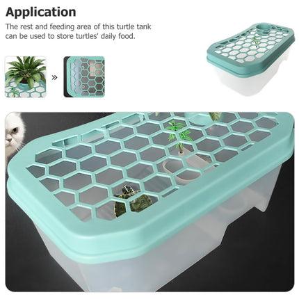 Open Turtle Tank Sun Basking Platform Plastic Reptile Habitat Aquarium Large