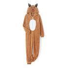 Christmas Reindeer Onesie Adult Khaki Cosplay Pajamas Comfy Animal Costume - Aimall