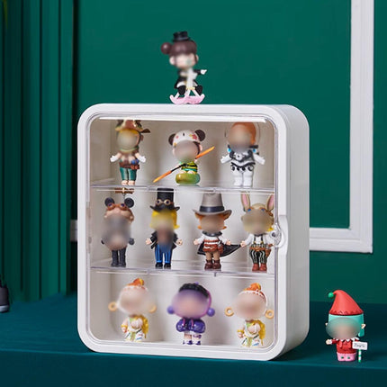 Wall Mounted Blind Box Display Cabinet Punch Free Dustproof Storage Organizer