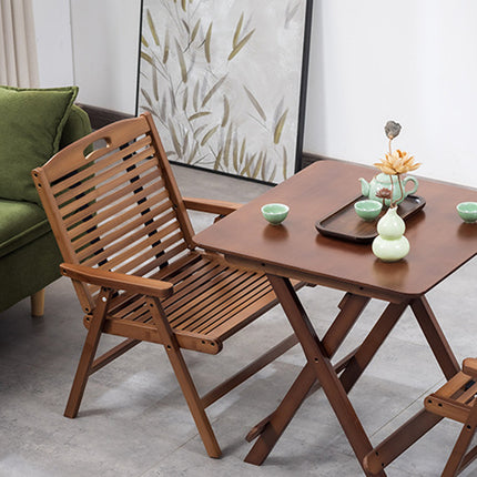 Bamboo Portable Foldable Chair With Backrest Breathable Sturdy Easy Storage