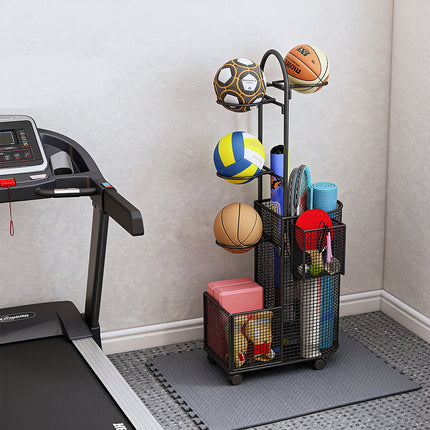 Home Sports Equipment Storage Rack for Mats Balls Sports Equipment Sturdy