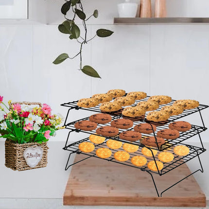 3-Tier Cake Stand Foldable Carbon Steel for Baking Display Party Dessert Serving