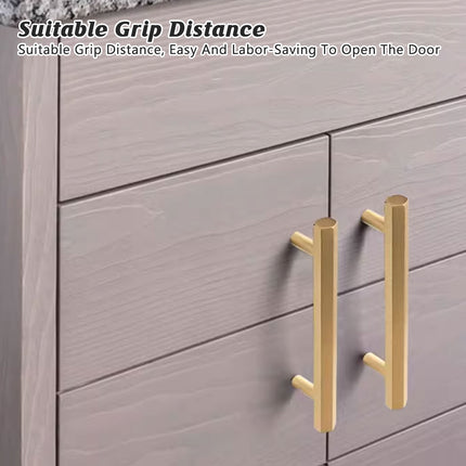 Gold Wardrobe Door Handle Modern Simple Hexagonal Long Pull for Cabinet Drawer