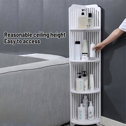 4-Tier Corner Shelf Freestanding Storage Rack Large Capacity for Toilet Kitchen