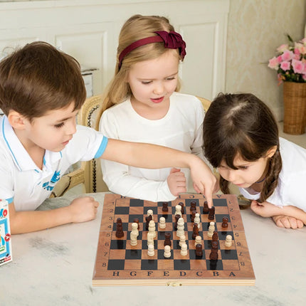 Wooden Chess Set Classic 39×39×4.5cm Portable Foldable Game Play