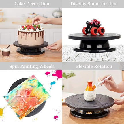 Rotating Cake Turntable Set With Icing Spatula Baking Tools For Decorating Cakes