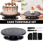 Rotating Cake Turntable Set With Icing Spatula Baking Tools For Decorating Cakes
