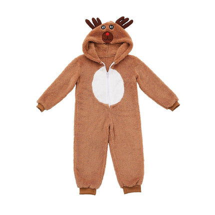Girls' Christmas Elk Cute Dress Kids Holiday Party Outfit Festive Winter Wear - Aimall