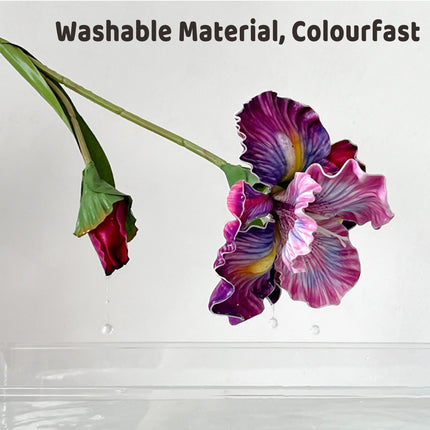 6PCS Artificial Iris Flowers PU Material Durable for Home Wedding Party Decor