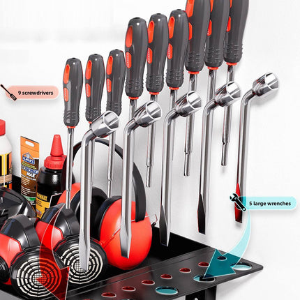 Wall-Mounted Tool Storage Rack Durable Space Saving for Garage Workshop Storage