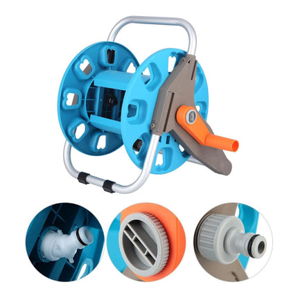 30M Garden Water Hose Reel Rack Heavy Duty Portable Pipe Holder Outdoor Storage