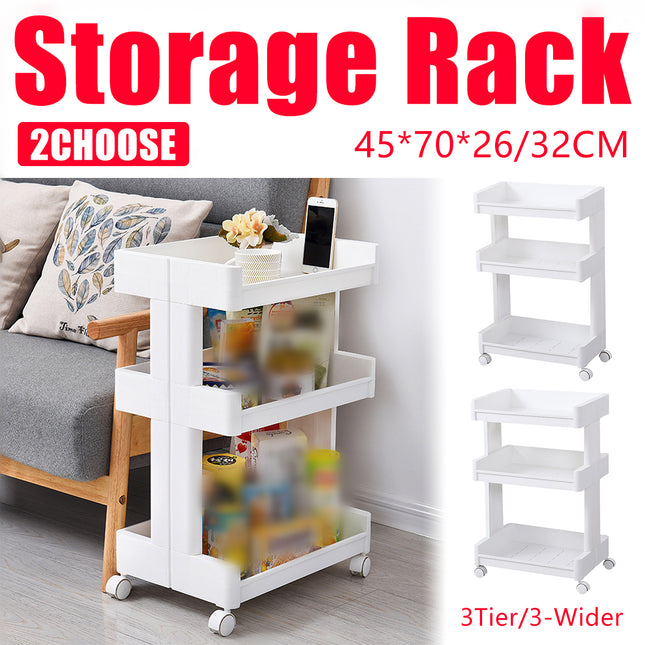 Bathroom Multi-Tier Mobile Storage Rack with Wheels Space-Saving For Bath Tools