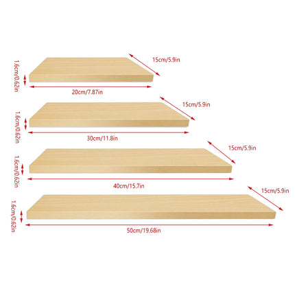 4PCS Wall-Mounted Shelves Waterproof Stable for Home Bathroom Kitchen Display