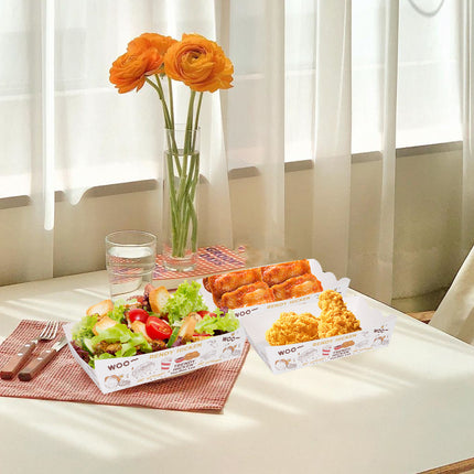 100pcs Paper Food Trays Large Disposable Boats for Hot Dog Taco Nacho Party Use