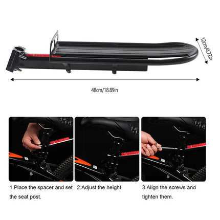 Mountain Bike Rear Rack Cargo Carrier Seat Post Pannier Holder for Bicycle Use